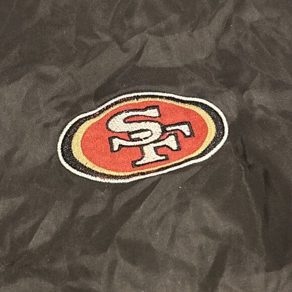 Y2k NFL 49ers Jacket Mens Medium San Francisco Windbreaker Bomber Fleece Line - Picture 9 of 15